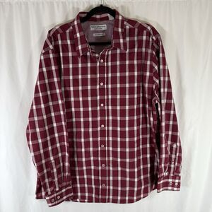 Nick Graham Shirt Men's 18 36 2XL Red Plaid Button Up Long Sleeve Modern Fit